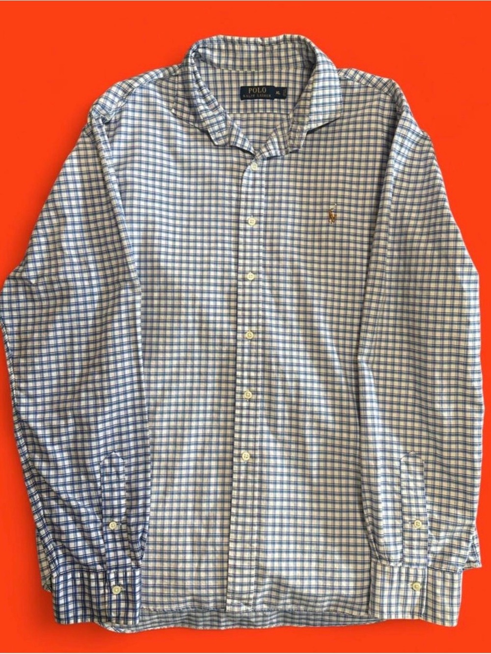 Polo Ralph Lauren Blue Plaid Check Oxford Shirt XL